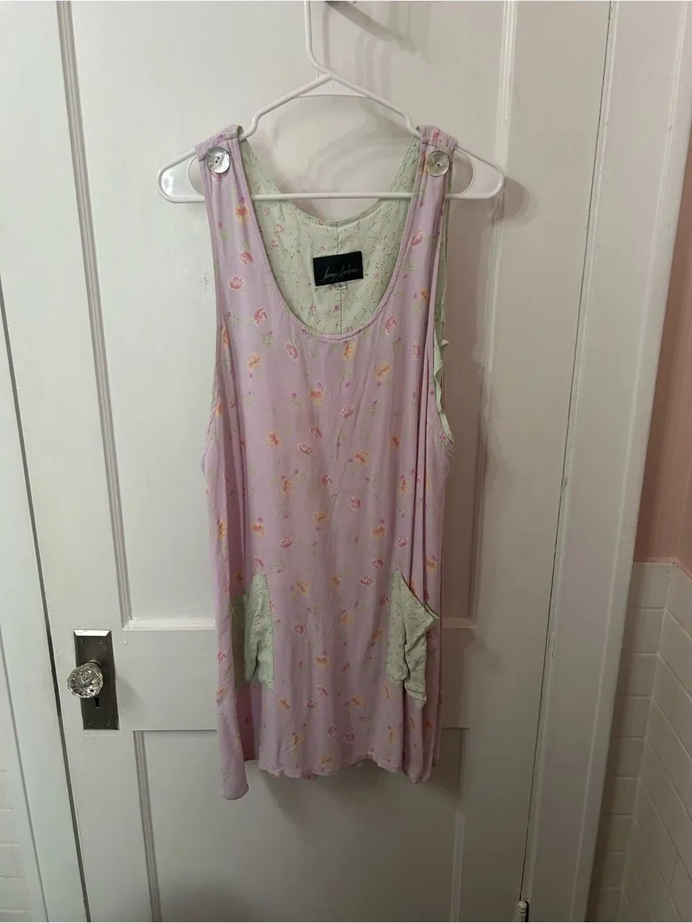 vintage Pastel Floral Layered Tank Dress